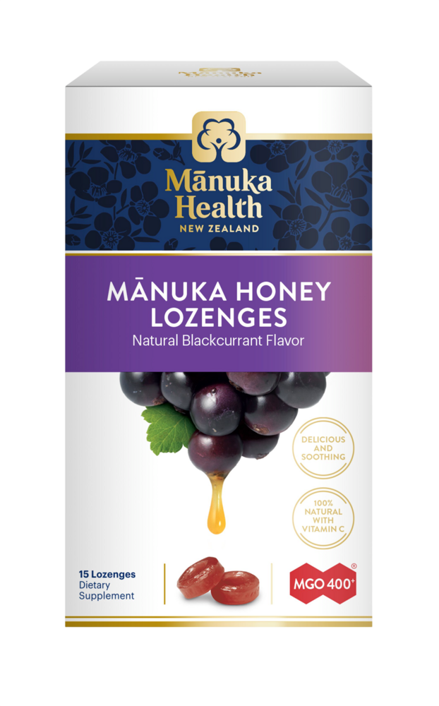 Manuka Honey Lozenges with Propolis, Blackcurrant Flavor, 15 Lozenges