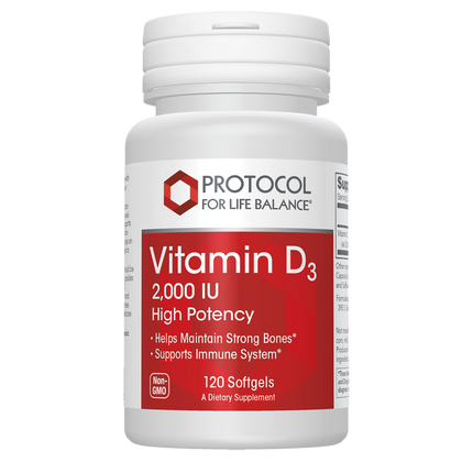 Vitamin D3 2,000IU, 120 Softgel Capsules , Brand_Protocol for Life Balance Form_Softgels Requires Consultation Size_120 Softgel Capsules softgels