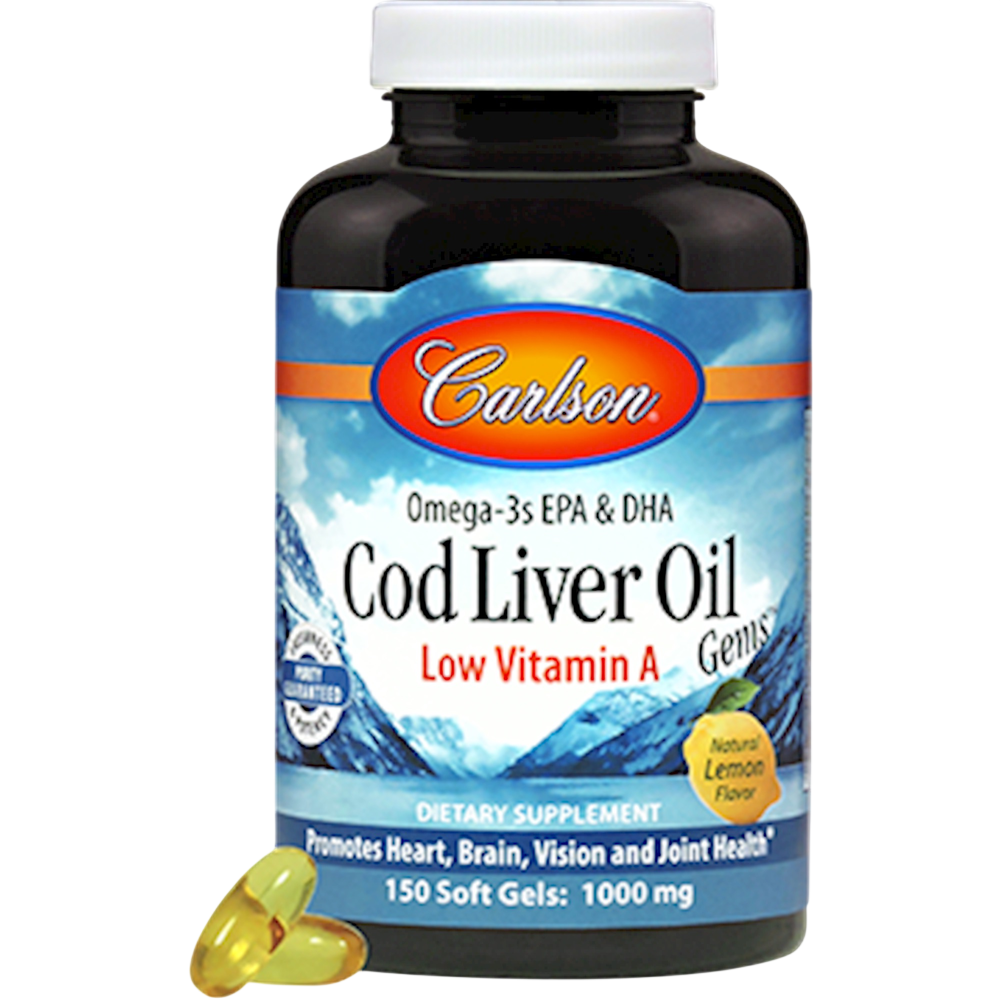 Cod Liver Oil Low Vitamin A Lemon, 150 Softgels