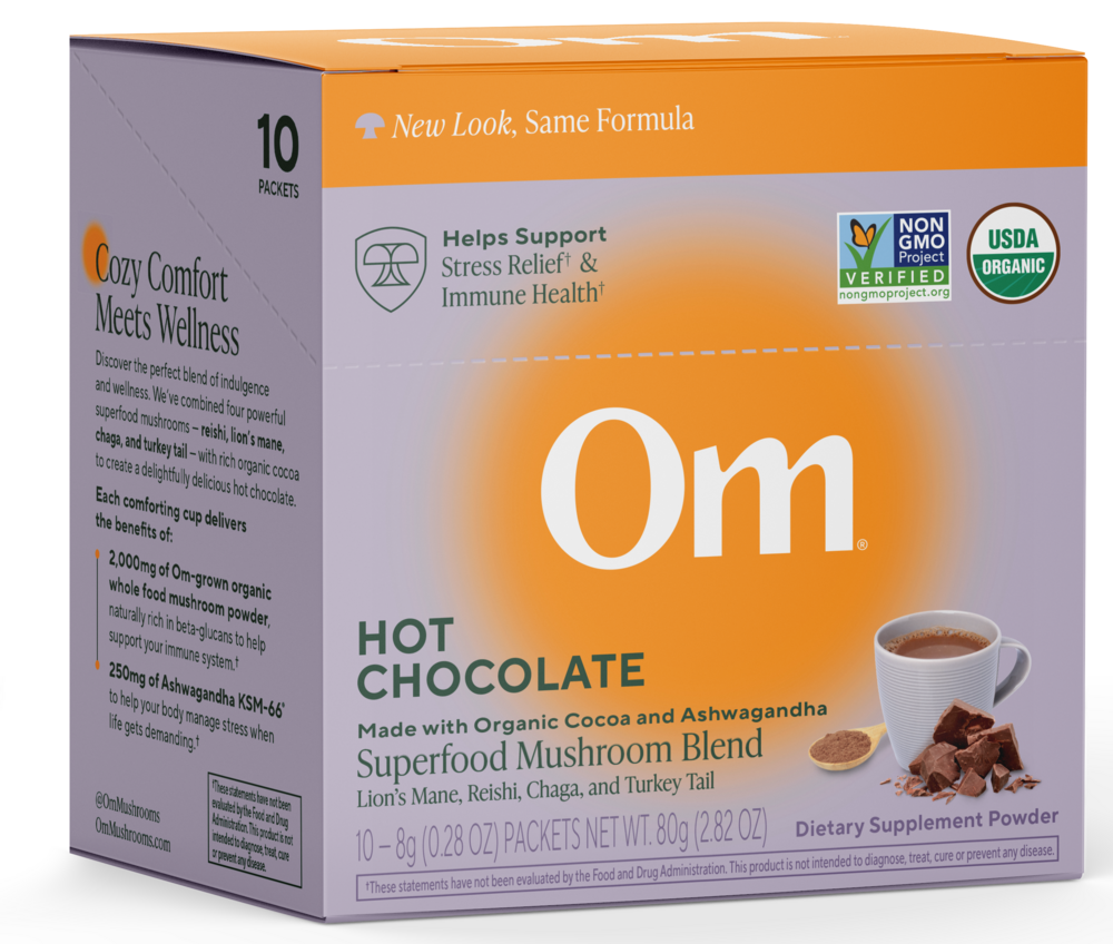 Mushroom Powered Hot Chocolate, 10 Packets , Form_Packets