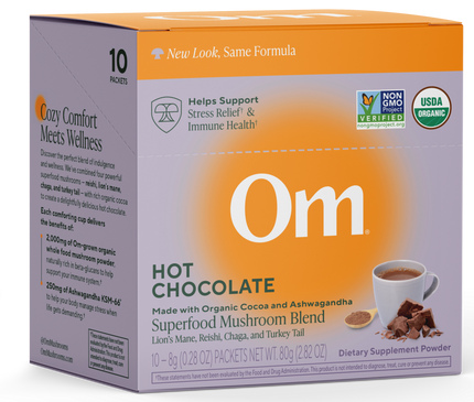 Mushroom Powered Hot Chocolate, 10 Packets , Form_Packets