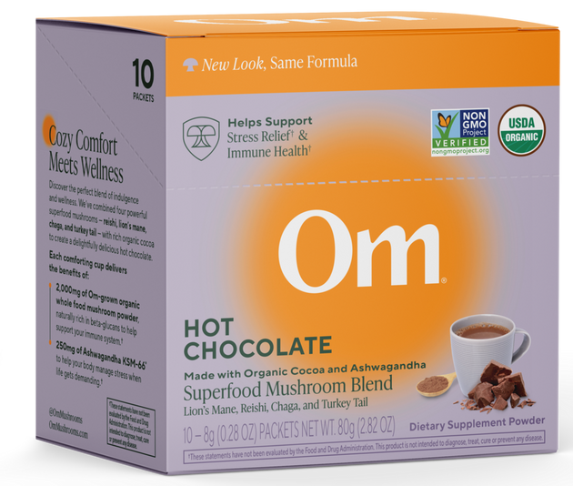 Mushroom Powered Hot Chocolate, 10 Packets , Form_Packets