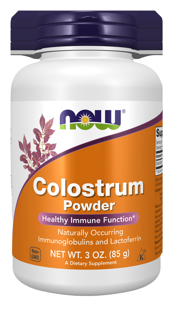 Colostrum 100% Pure Powder, 85g , colostrum immune support immunoglobulins NOW Foods powder