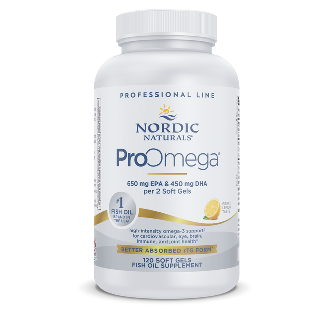 ProOmega Lemon, 120 Softgels , cardiovascular fish oil Nordic Naturals omega-3 ProOmega
