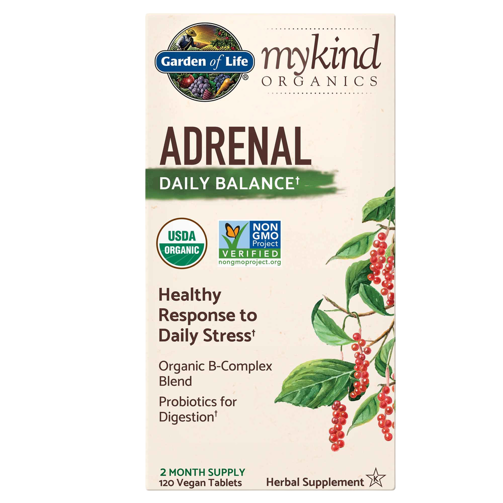 mykind Organics Adrenal Daily Balance, 120 Tablets