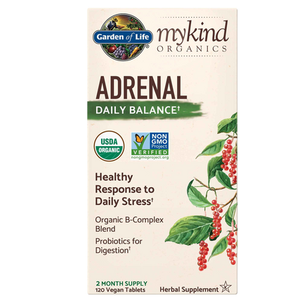 mykind Organics Adrenal Daily Balance, 120 Tablets
