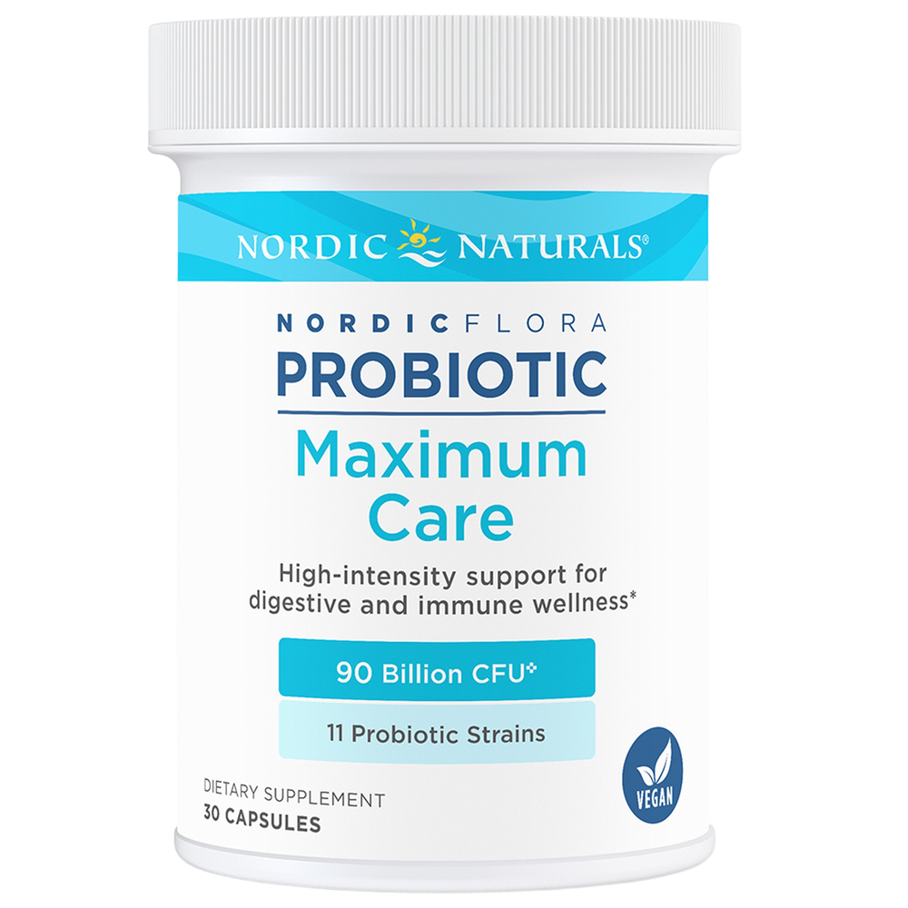 Nordic Flora Probiotic Maximum Care - front of bottle