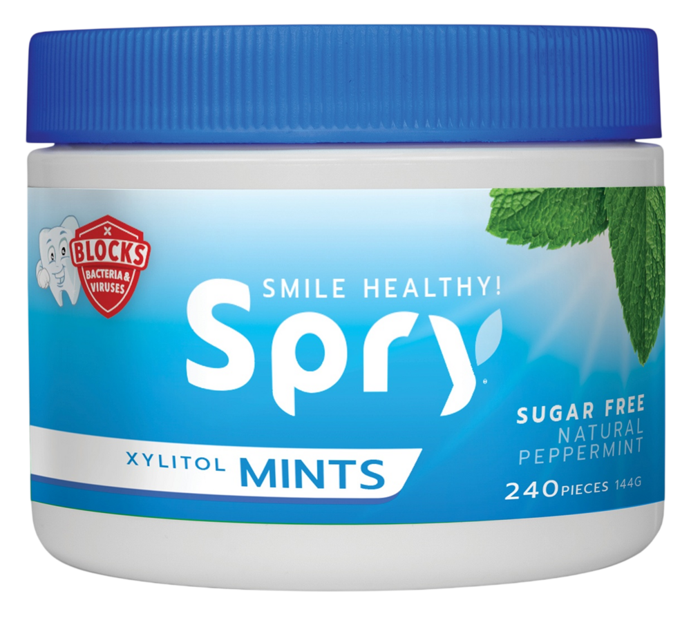 Natural Peppermint Xylitol Mints, 240 Count , Mints Oral Health Peppermint Spry Sugar Free Xlear Xylitol