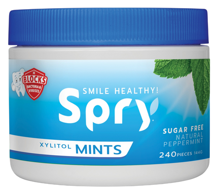 Natural Peppermint Xylitol Mints, 240 Count , Mints Oral Health Peppermint Spry Sugar Free Xlear Xylitol