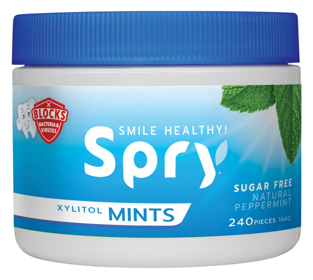 Natural Peppermint Xylitol Mints, 240 Count , Mints Oral Health Peppermint Spry Sugar Free Xlear Xylitol