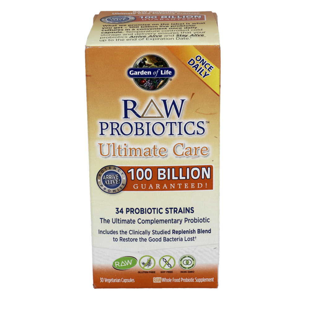 RAW Probiotics Ultimate Care, 34 Probiotic Strains, 30 Vegetarian Capsules