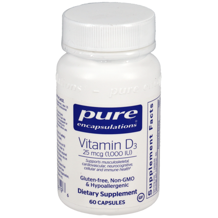 Vitamin D3 25mcg (1,000IU), 60 Capsules , Brand_Pure Encapsulations Form_Capsules Requires Consultation Size_60 Capsules