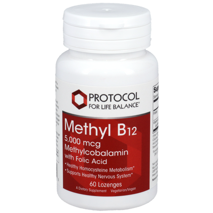 Methyl B-12 5000mcg, 60 Lozenges , Brand_Protocol for Life Balance Form_Lozenges lozenges Requires Consultation Size_60 Lozenges