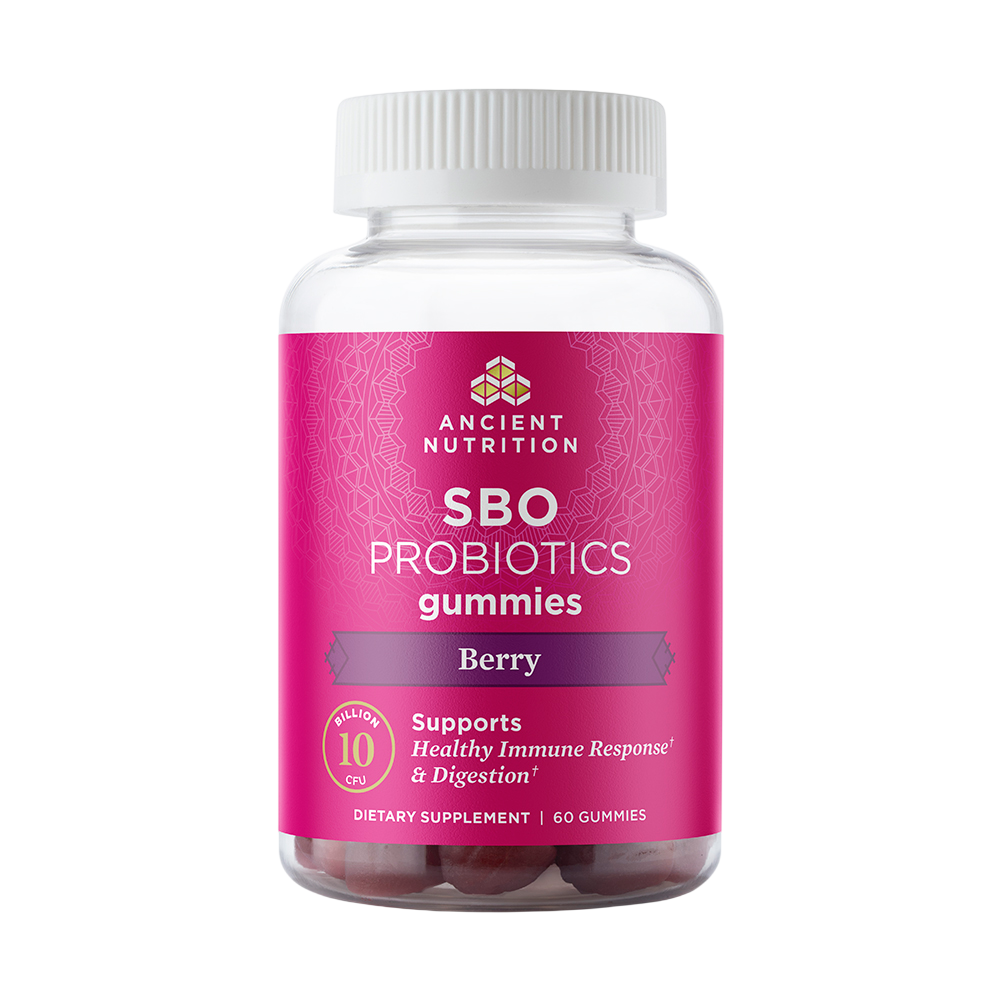 Ancient Nutrition SBO Probiotic Gummies, Berry - front