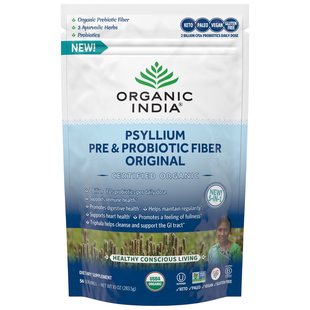 Psyllium Pre & Probiotic Fiber Original, 283.5 Grams , Ayurveda Brand_Organic India Form_Powder