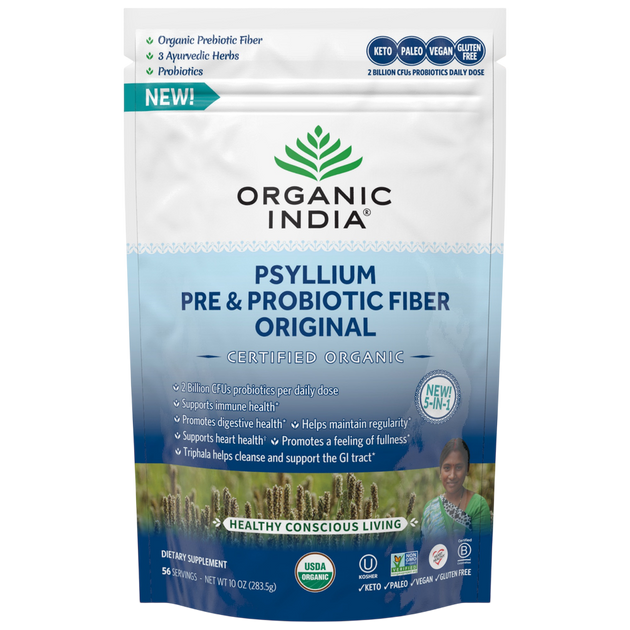 Psyllium Pre & Probiotic Fiber Original, 283.5 Grams , Ayurveda Brand_Organic India Form_Powder