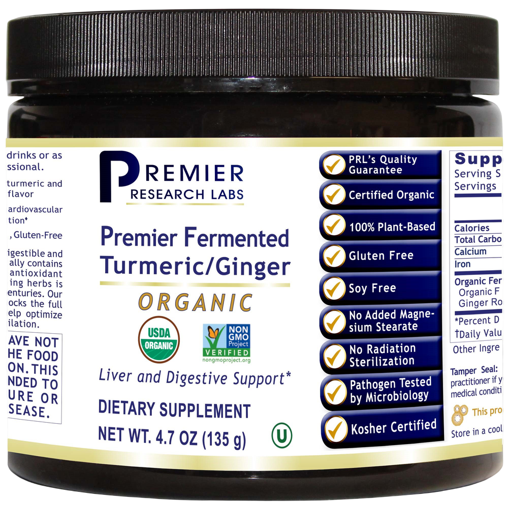 Premier Fermented Turmeric/Ginger, 135 Grams , Brand_Premier Research Labs Form_Powder powder Requires Consultation Size_135 Grams