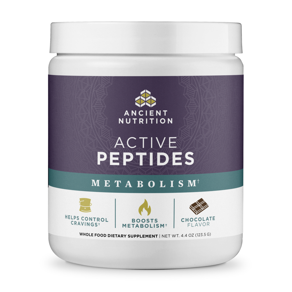 Ancient Nutrition Active Peptides Powder - Metabolic Booster - Chocolate - front