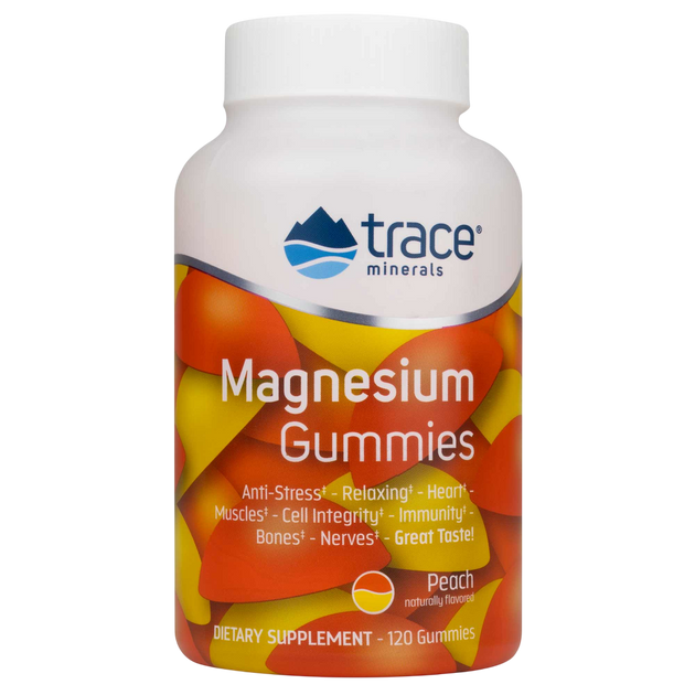 Magnesium Gummies - Peach, 120 Gummies , Brand_Trace Minerals Form_Gummies Size_120 Gummies