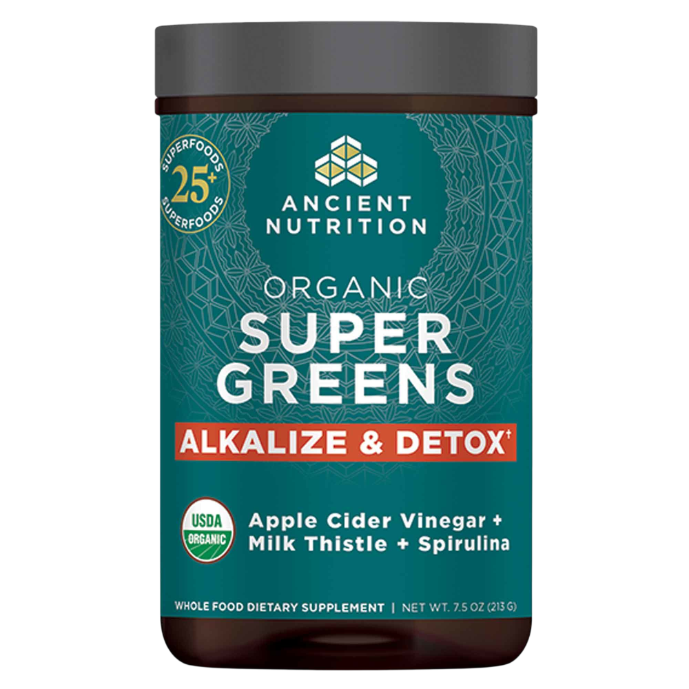 Ancient Nutrition Organic SuperGreens Alkalize and Detox - front