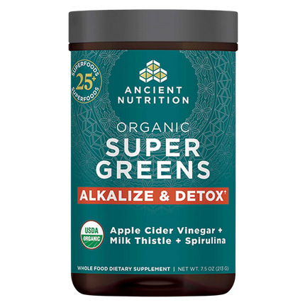 Ancient Nutrition Organic SuperGreens Alkalize and Detox - front