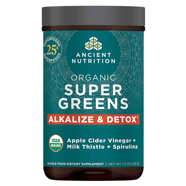 Ancient Nutrition Organic SuperGreens Alkalize and Detox - front