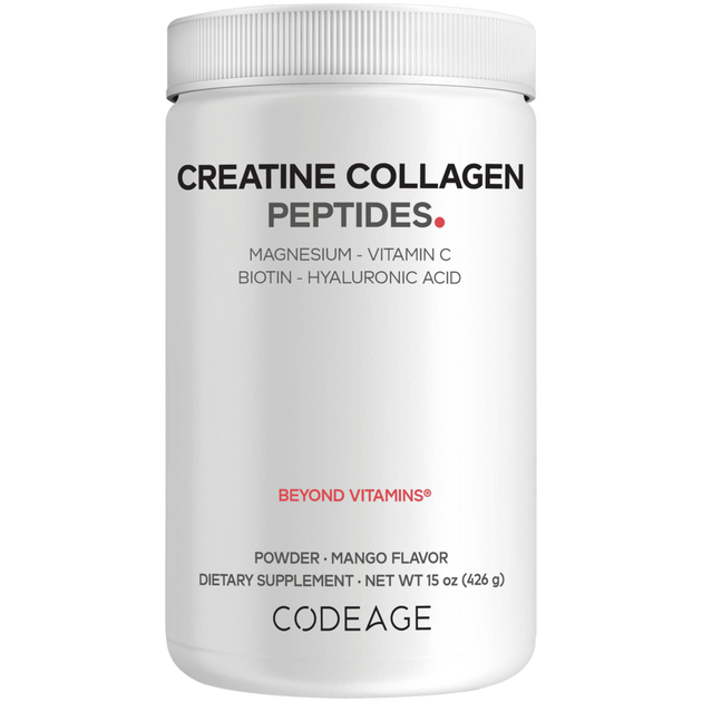 Creatine Collagen Peptides Powder, Mango, 426 g Powder