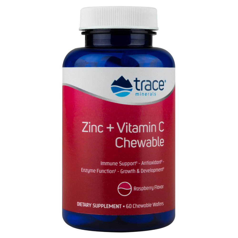 Zinc + Vitamin C Chewable - Raspberry, 60 Wafers