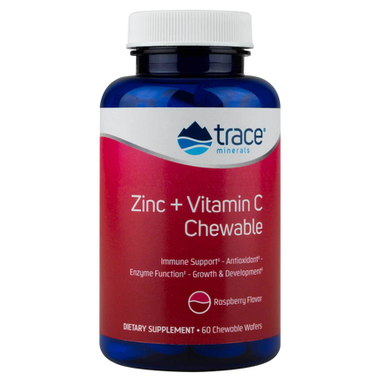 Zinc + Vitamin C Chewable - Raspberry, 60 Wafers