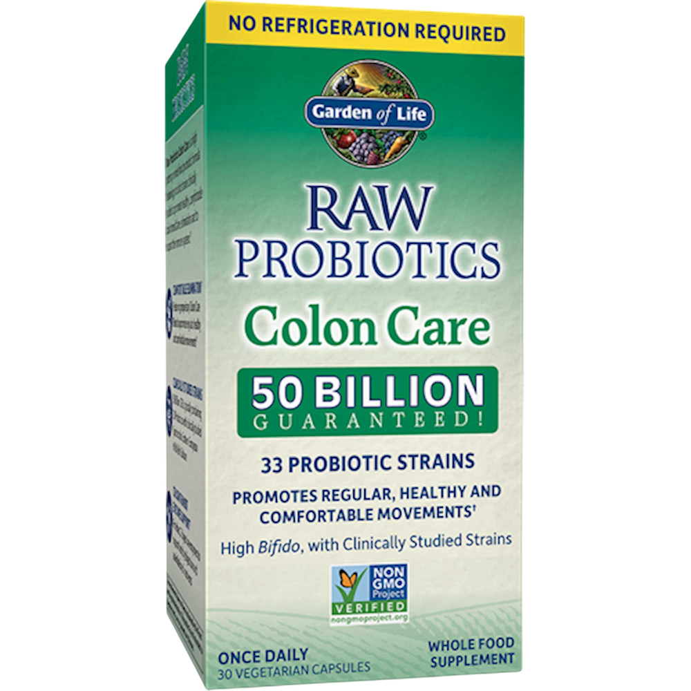 Raw Probiotics Colon Care, 50 Billion CFU, 30 Vegetarian Capsules