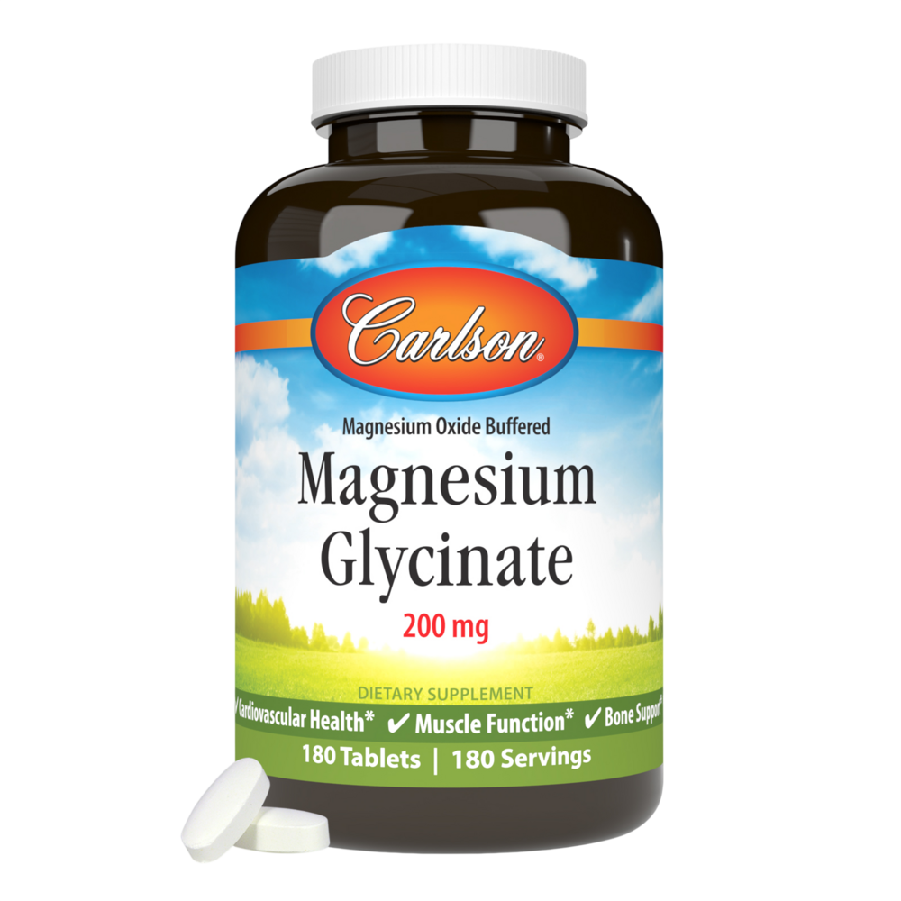 Magnesium Glycinate 200mg, 180 Tablets