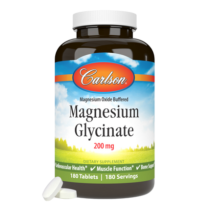 Magnesium Glycinate 200mg, 180 Tablets