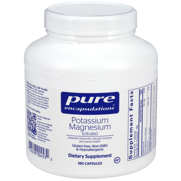 Potassium Magnesium (citrate), 180 Capsules , Brand_Pure Encapsulations Form_Capsules Requires Consultation Size_180 Capsules