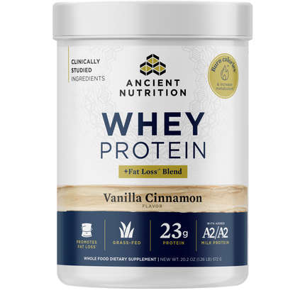 Ancient Nutrition Whey Protein Powder (Fat Loss Blend) - Cinnamon Vanilla - front