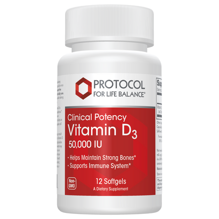 Vitamin D3 50,000 IU, 12 Softgels , Brand_Protocol for Life Balance Form_Softgels Requires Consultation Size_12 Softgels softgels