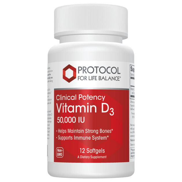 Vitamin D3 50,000 IU, 12 Softgels , Brand_Protocol for Life Balance Form_Softgels Requires Consultation Size_12 Softgels softgels