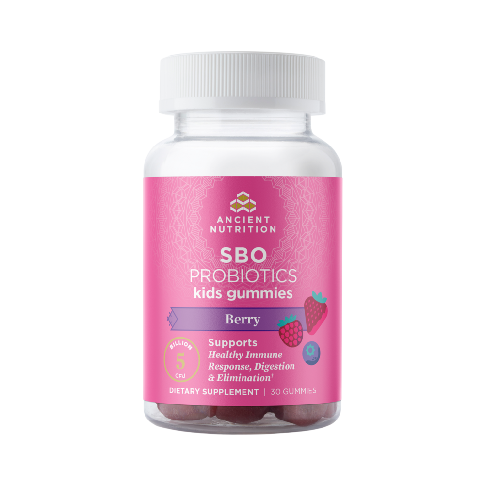 Ancient Nutrition SBO KIDS Probiotic Gummies, Berry - front