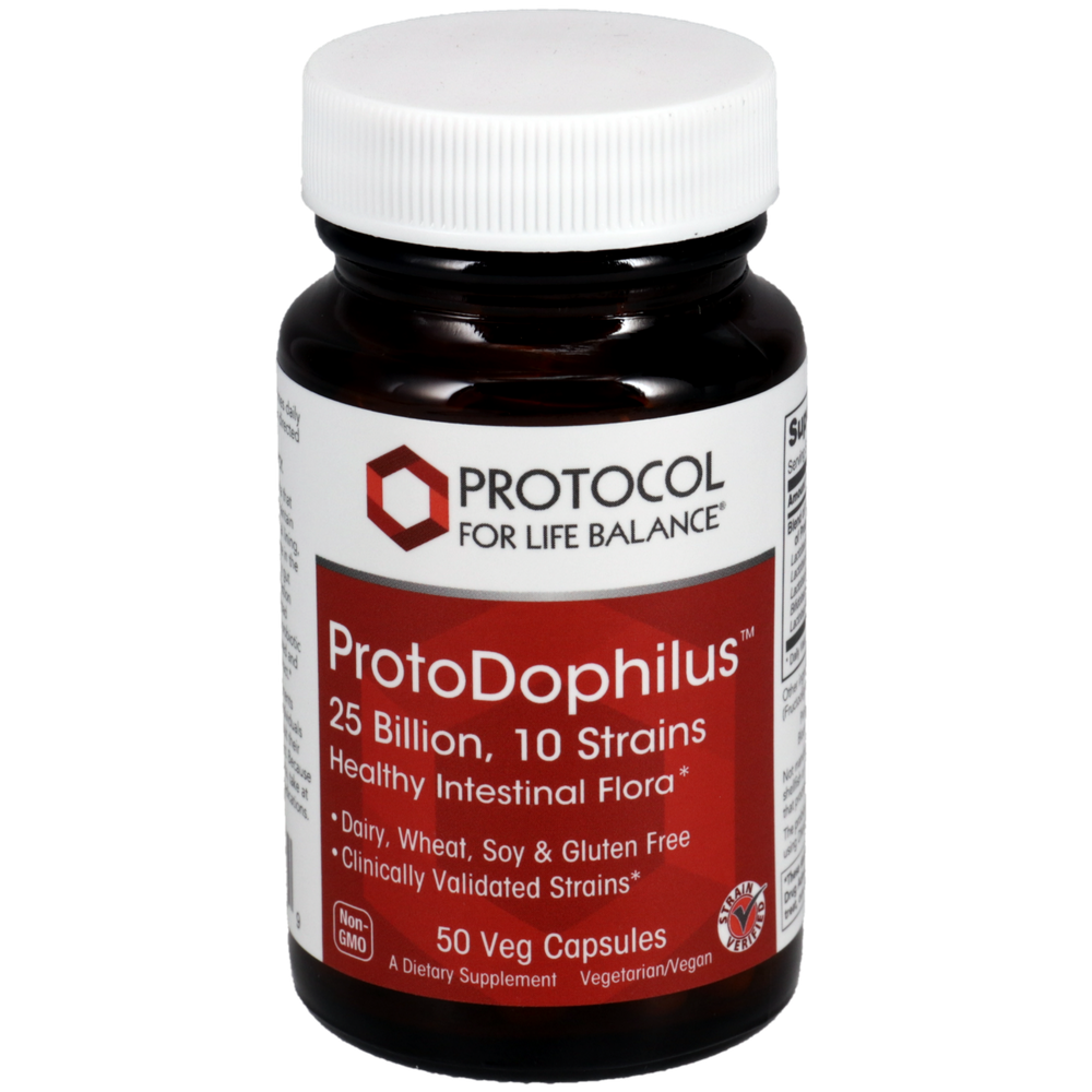 ProtoDophilus 25 Billion, 10 Strains, 50 Capsules , Brand_Protocol for Life Balance capsules Form_Capsules Requires Consultation Size_50 Capsules