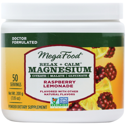Relax + Calm Magnesium Powder-Raspberry Lemonade Flavor, 200 g