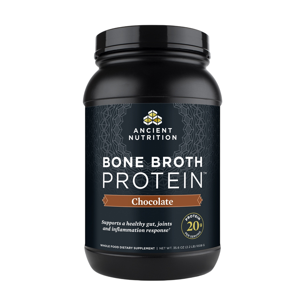 Ancient Nutrition Bone Broth Protein Chocolate 40srv - front
