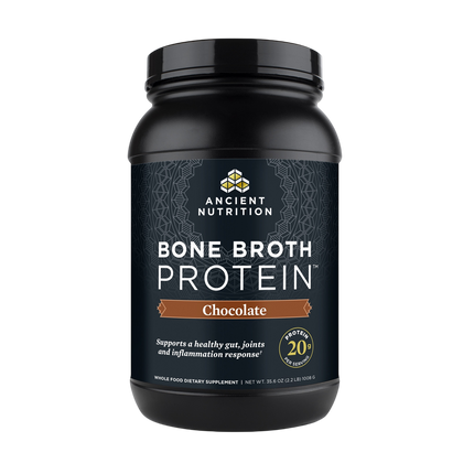Ancient Nutrition Bone Broth Protein Chocolate 40srv - front