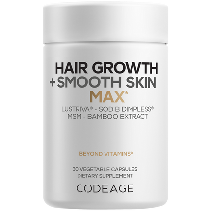 Hair Growth + Smooth Skin MAX, 30 Capsules