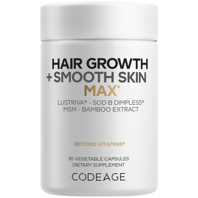 Hair Growth + Smooth Skin MAX, 30 Capsules