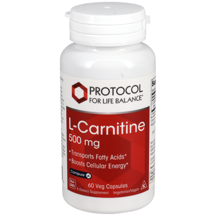 L-Carnitine 500mg, 60 Capsules , Brand_Protocol for Life Balance capsules Form_Capsules Requires Consultation Size_60 Capsules