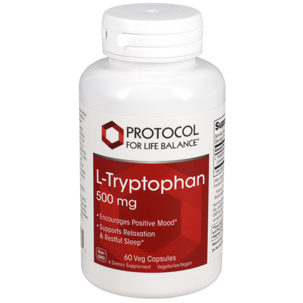 L-Tryptophan 500mg, 60 Capsules , Brand_Protocol for Life Balance capsules Form_Capsules Requires Consultation Size_60 Capsules
