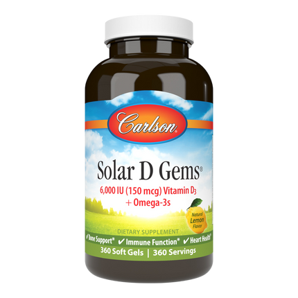 Solar D Gems - 6,000 IU, 360 Softgels