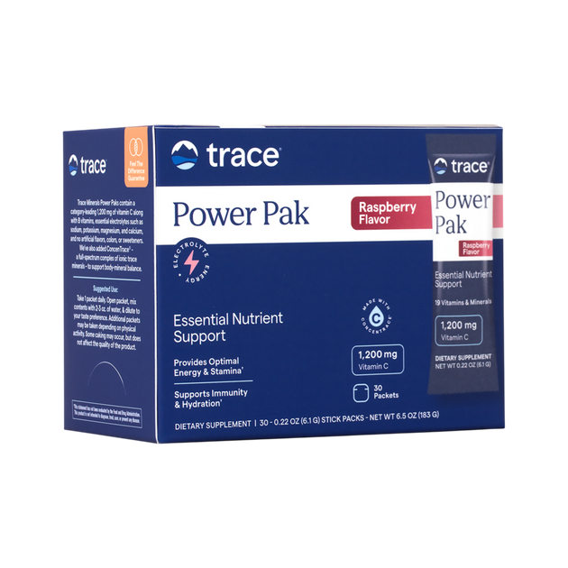 Electrolyte Stamina Power Pak - Raspberry, 30 Packets , Brand_Trace Minerals Form_Packets Size_30 Packets