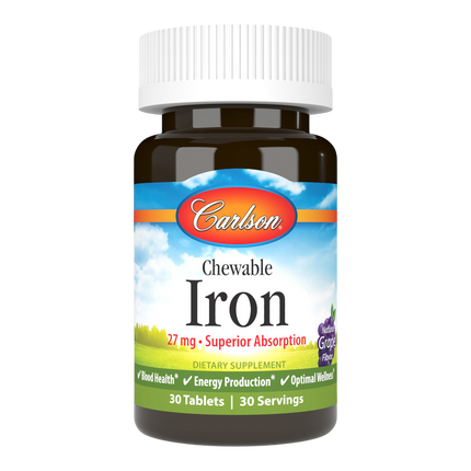 Chewable Iron - Grape, 30 Tablets