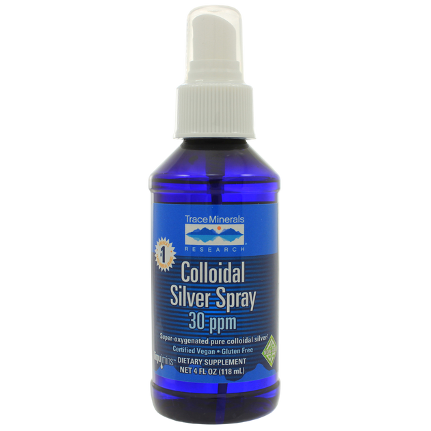Colloidal Silver Spray 30PPM, 118 mL Liquid , Brand_Trace Minerals Form_Liquid Size_118 mL