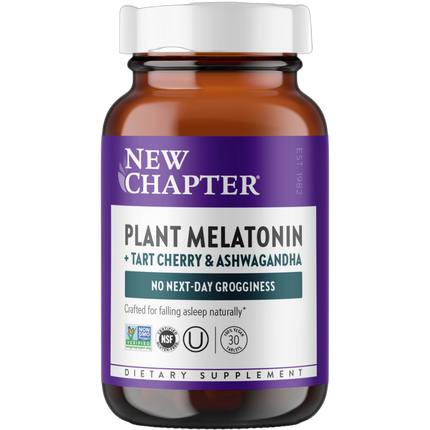 Plant Melatonin + Tart Cherry & Ashwagandha Tablets, 30 tablets